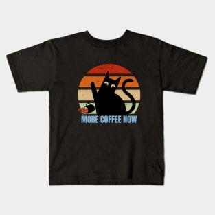 More Coffee Now | Cat Spilled Coffee Kids T-Shirt